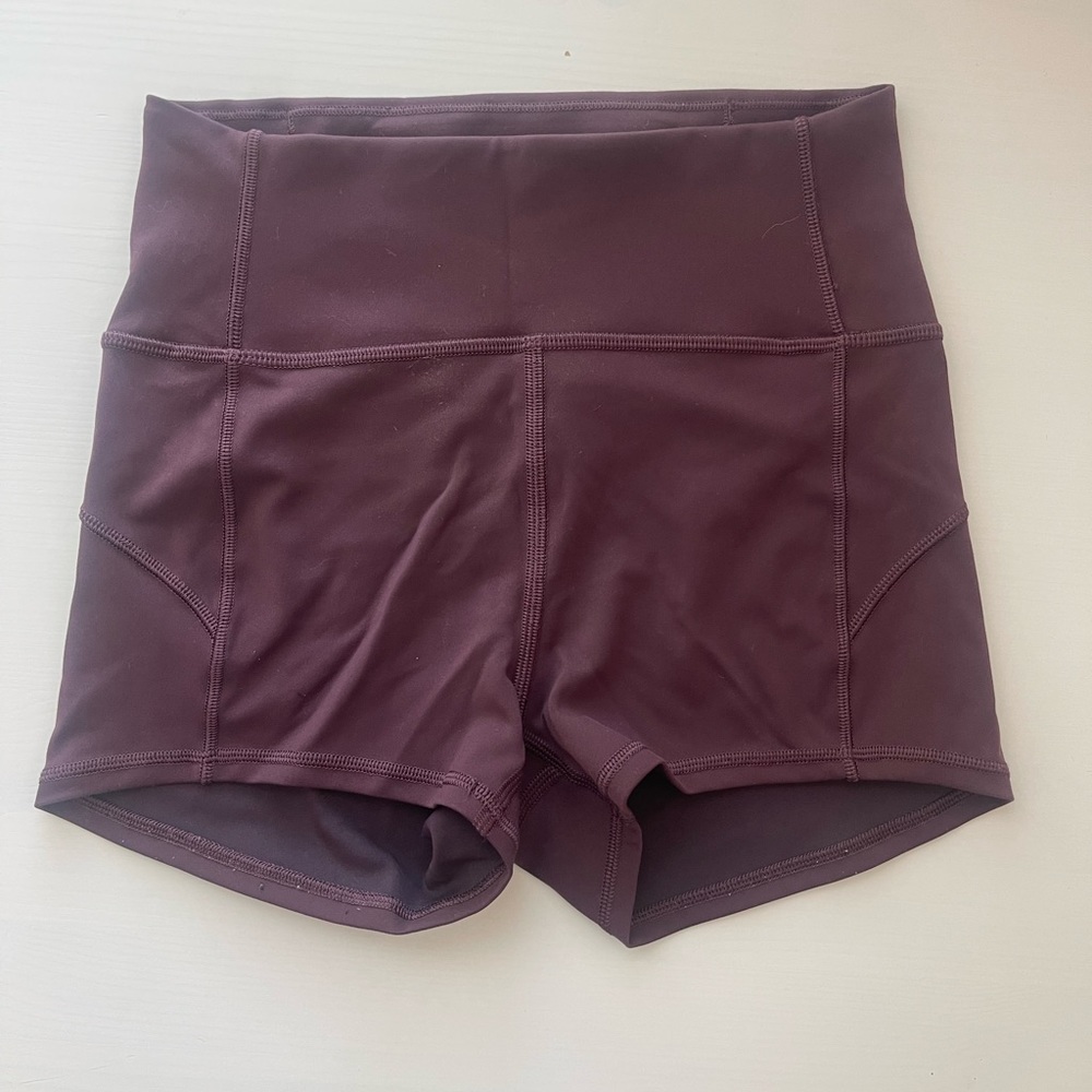 Lulu Purple Spandex Shorts, 4